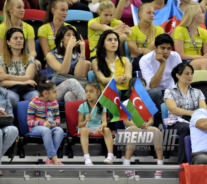 Birinci Avropa Oyunları çərçivəsində qadınlar arasında batut gimnastikası üzrə yarışlar. Bakı, Azərbaycan, 21 iyun 2015